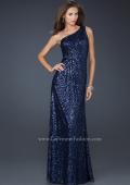 Picture of: One Shoulder Sequined Long Prom Dress in Navy, Style: 17018, Detail Picture 3