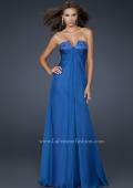 Picture of: Strapless Incrusted Chiffon Prom Dress with Gathering in Blue, Style: 17037, Main Picture