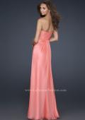 Picture of: Strapless Incrusted Chiffon Prom Dress with Gathering in Orange, Style: 17037, Back Picture
