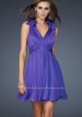 Picture of: Two Tone Chiffon Short Dress with Bows and Cut Outs in Purple, Style: 17044, Main Picture