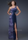 Picture of: Ombre Chiffon Prom Dress with Jeweled Embellishments in Blue, Style: 17049, Main Picture