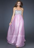 Picture of: Long Strapless Chiffon Prom Dress with Full Gathered Skirt in Purple, Style: 17058, Detail Picture 2