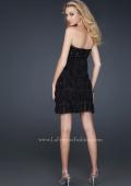 Picture of: Strapless Sweetheart Rhinestone Cocktail Dress in Black, Style: 17078, Back Picture