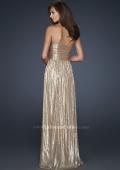 Picture of: All Over Sequined Prom Dress with Sweetheart Neckline in Gold, Style: 17085, Back Picture