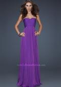 Picture of: Classic Long Chiffon Prom Gown with Pleated Detail in Purple, Style: 17111, Detail Picture 1
