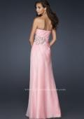 Picture of: Sexy Strapless Chiffon Gown with Beading and Leg Slit in Pink, Style: 17112, Back Picture