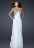 Picture of: Long Chiffon Dress with Beaded Bust and Low Back in White, Style: 17118, Detail Picture 5
