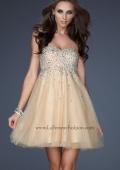 Picture of: Playful Cocktail Dress with All Over Beadwork in Nude, Style: 17123, Main Picture