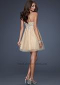 Picture of: Playful Cocktail Dress with All Over Beadwork in Nude, Style: 17123, Back Picture
