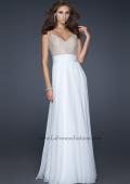 Picture of: Chiffon Prom Dress with Criss Cross Pattern and V Back in White, Style: 17138, Main Picture