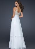 Picture of: Chiffon Prom Dress with Criss Cross Pattern and V Back in White, Style: 17138, Back Picture