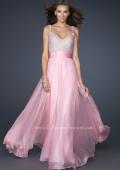 Picture of: Chiffon Prom Dress with Criss Cross Pattern and V Back in Pink, Style: 17138, Detail Picture 1