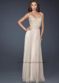 Picture of: Chiffon Prom Dress with Criss Cross Pattern and V Back in Nude, Style: 17138, Detail Picture 2