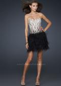 Picture of: Short Feather Cocktail Dress with Sequined Bodice in Nude, Style: 17151, Detail Picture 1