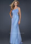 Picture of: One Shoulder Chiffon Gown with Open Back in Blue, Style: 17162, Main Picture
