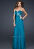 Picture of: Chiffon Prom Dress with Beading and Sweetheart Neck in Blue, Style: 17180, Detail Picture 1