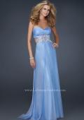 Picture of: Chiffon Prom Dress with Multiple Straps and Beading in Blue, Style: 17203, Main Picture