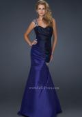 Picture of: Two Tone Taffeta Mermaid Gown with Pleated Detail in Blue, Style: 17235, Main Picture
