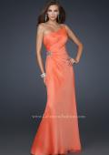 Picture of: One Shoulder Chiffon Prom Dress with Rhinestones in Orange, Style: 17259, Detail Picture 1