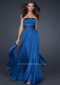 Picture of: Simple Long Prom Dress with Beaded Waist in Blue, Style: 17264, Main Picture