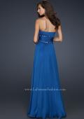 Picture of: Simple Long Prom Dress with Beaded Waist in Blue, Style: 17264, Back Picture