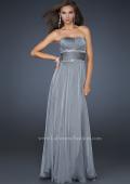 Picture of: Simple Long Prom Dress with Beaded Waist in Silver, Style: 17264, Detail Picture 4