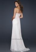 Picture of: Strapless Chiffon Prom Dress with Slit and Embellishments in Pink, Style: 17316, Back Picture