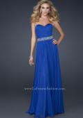 Picture of: Strapless Chiffon Dress with Sweetheart Neck and Beads in Blue, Style: 17325, Main Picture