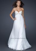 Picture of: Long Strapless Chiffon Gown with Beaded Detail in White, Style: 17332, Main Picture
