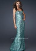 Picture of: Strapless Sequined Prom Dress with Bottom Flare in Blue, Style: 17369, Main Picture