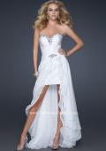 Picture of: Glam Strapless Prom Gown with Embellished Waist in Silver, Style: 17377, Main Picture