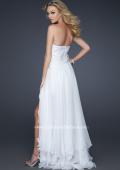 Picture of: Glam Strapless Prom Gown with Embellished Waist in Silver, Style: 17377, Back Picture