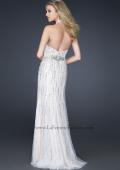 Picture of: Halter Tulle Prom Dress with V Neckline and Sequins in White, Style: 17434, Back Picture