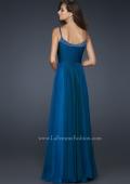 Picture of: Scoop Neck Chiffon Prom Dress with Pleated Center Front in Blue, Style: 17435, Back Picture