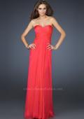 Picture of: Long Chiffon Prom Dress with Layered Bust and Pleats in Pink, Style: 17437, Detail Picture 2