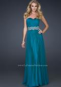 Picture of: Strapless Prom Gown with Accent Beaded Waistband in Blue, Style: 17439, Main Picture