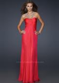 Picture of: Halter Top Dress with Beaded Straps and A-line Skirt in Pink, Style: 17441, Back Picture