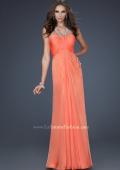 Picture of: Halter Top Dress with Beaded Straps and A-line Skirt in Orange, Style: 17441, Detail Picture 3
