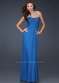 Picture of: Halter Top Dress with Beaded Straps and A-line Skirt in Blue, Style: 17441, Detail Picture 5