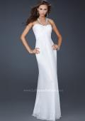 Picture of: Halter Top Dress with Beaded Straps and A-line Skirt in White, Style: 17441, Detail Picture 6