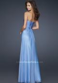 Picture of: Strapless Chiffon Gown with Elegant Draped Fit in Blue, Style: 17443, Back Picture