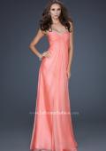 Picture of: Strapless Chiffon Gown with Elegant Draped Fit in Orange, Style: 17443, Detail Picture 1