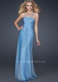 Picture of: Halter Top Dress with Beaded Straps and Draped Effect in Blue, Style: 17452, Detail Picture 3