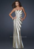 Picture of: Strapless Floor Length Gown with Gorgeous Sequin Detail in White, Style: 17456, Main Picture