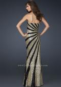 Picture of: Strapless Floor Length Gown with Gorgeous Sequin Detail in Gold, Style: 17456, Back Picture