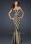 Picture of: Strapless Floor Length Gown with Gorgeous Sequin Detail in Gold, Style: 17456, Detail Picture 1