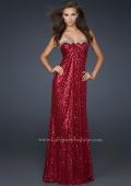 Picture of: Full Length Sequin Prom Gown with Gathered Detail in Pink, Style: 17458, Main Picture