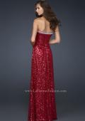Picture of: Full Length Sequin Prom Gown with Gathered Detail in Pink, Style: 17458, Back Picture