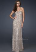 Picture of: Full Length Sequin Prom Gown with Gathered Detail in Nude, Style: 17458, Detail Picture 1