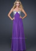 Picture of: Sequined Bust Chiffon Prom Dress with Double Strap Back in Purple, Style: 17461, Detail Picture 1